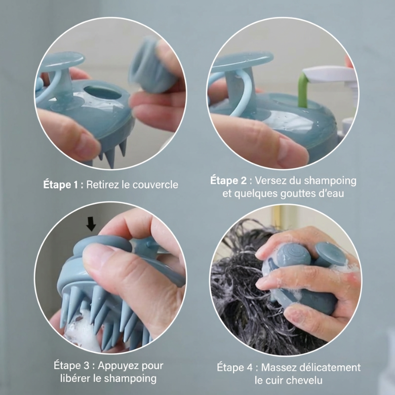 ScalpCare – Brosse exfoliante pour cuir chevelu Ecovia France