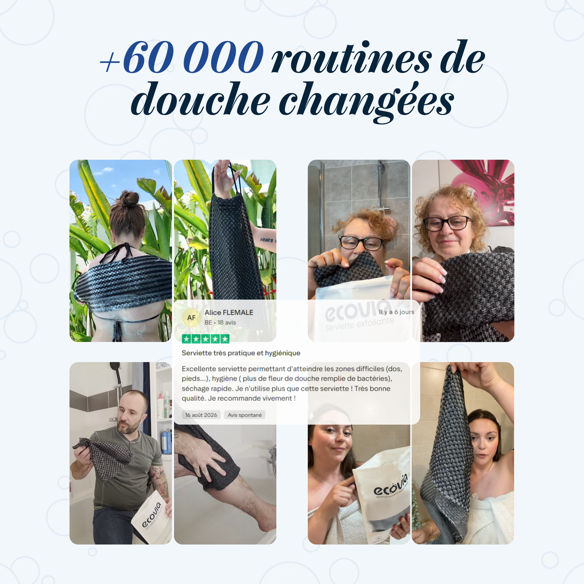 Serviette de douche exfoliante Ecovia France